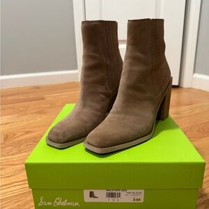 Sam Edelman Emalia Taupe Suede Heeled Boots
